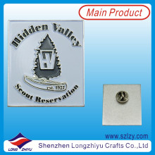 Square White&Black Enamel Badge with Silver Plating (LZY-10000120)